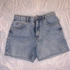 Zara High Waisted Bermuda Jean Shorts